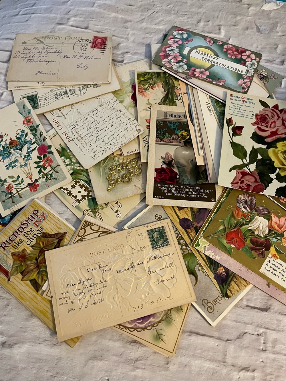 Antique Floral Postcards from early 1900’s Random Mixed Lot of 5